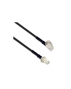 SMA Male Right Angle to SMA Female Bulkhead Mount Using Flexible RG174 Coax Cable 12"