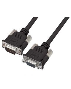 Premium Molded Black D-Sub Cable, HD15 Male / Female, 2.5 ft