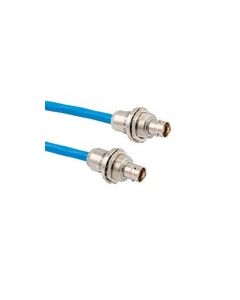 RoHS PLENUM 0.242" O.D. 1553 TWINAX CABLE ASSEMBLY INSULATED BULK HEAD 3-LUG CABLE JACK-JACK .3 METER