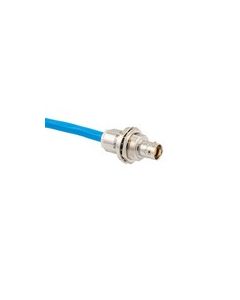 RoHS PLENUM 0.242" O.D. 1553 TWINAX CABLE ASSEMBLY INSULATED BULK HEAD 3-LUG CABLE JACK-BLUNT .3 METER