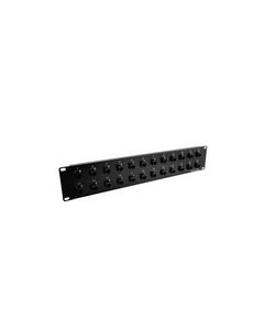 3.5"x19" (2U) 24 Port Category 6a Feed-Thru Coupler panel