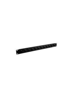 1.75"x19" (1U) 12 Port Category 6 Feed-Thru Coupler panel