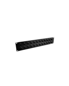 3.5"x19" (2U) 24 Port Category 6 Feed-Thru Coupler panel