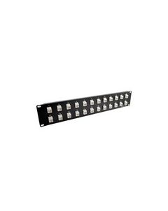 3.5"x19" (2U) 24 Port  Low Profile Category 6 Feed-Thru Mini-Coupler panel