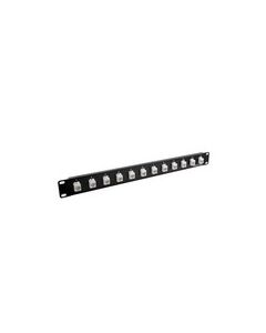 1.75"x19" (1U) 12 Port  Low Profile Category 5e Feed-Thru Mini-Coupler panel