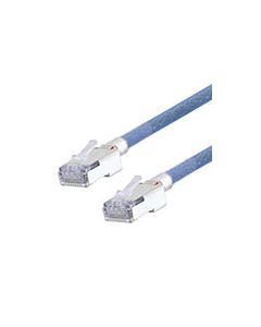 Category 5e Slim Aerospace Ethernet Cable High-Temp SF/UTP FEP Blue RJ45, 1.0ft