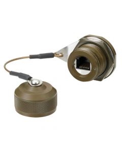 Category 6, Ruggedized Jam-nut, Zinc-nickel finish with Grounding Shield and Dust Cap