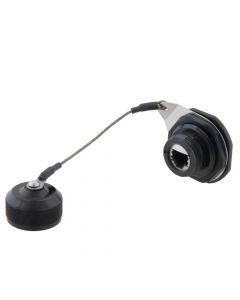 Category 6, Ruggedized D38999 Jam-nut, Electroless Nickel finish with Grounding Shield and Dust Cap