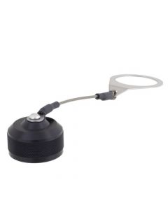 Dust Cap with Collared Lanyard for Ruggedized Jam-Nuts, Anodized Aluminum Finish
